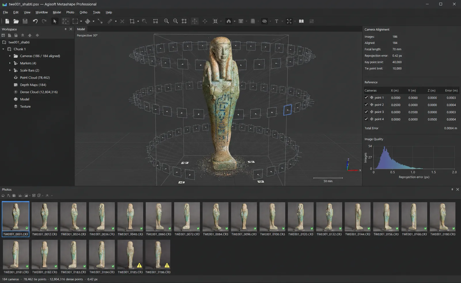 Captura del software de digitalización 3D